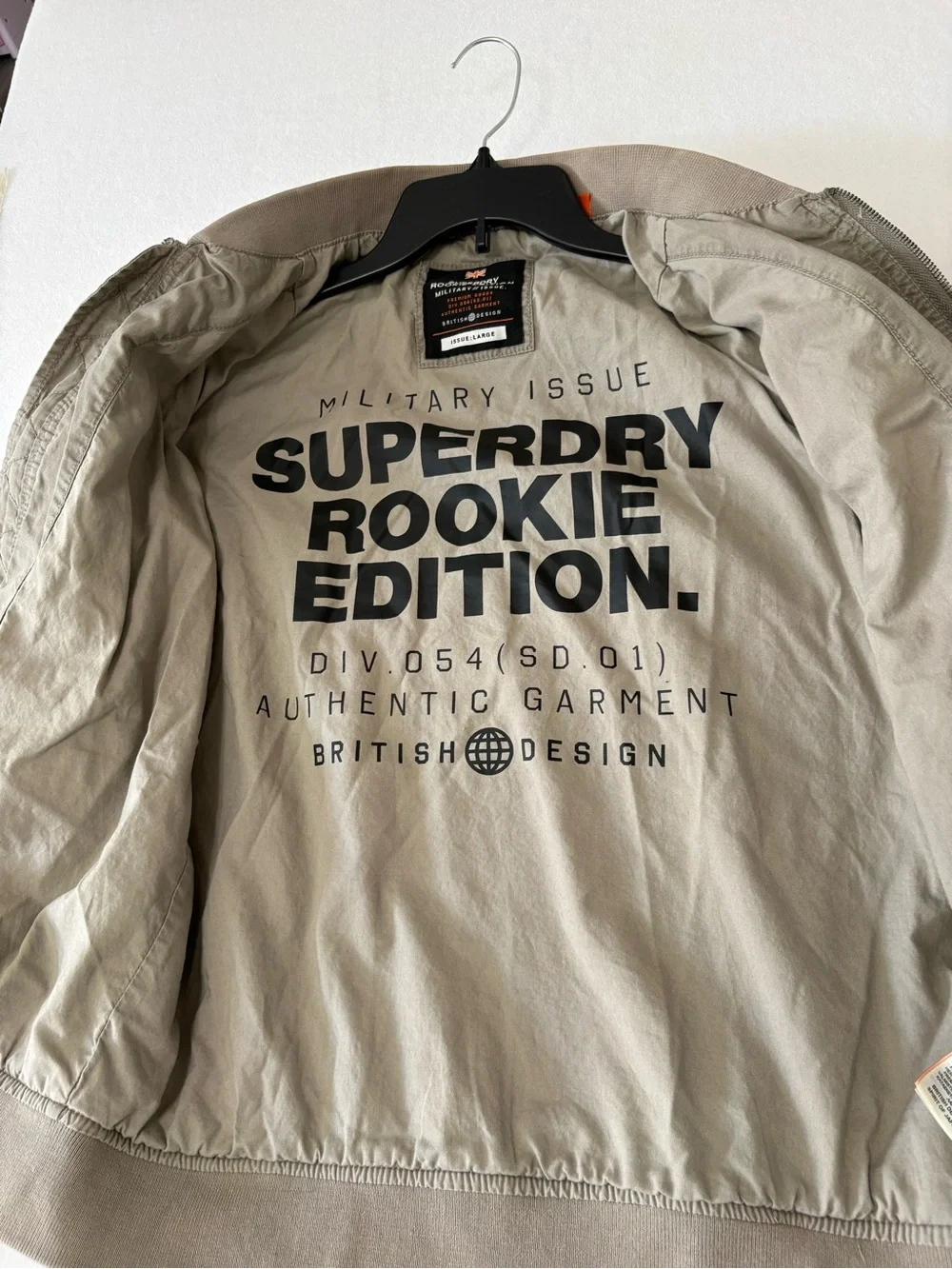 Super dry Rookie Duty Patch Bomber Jacket size L